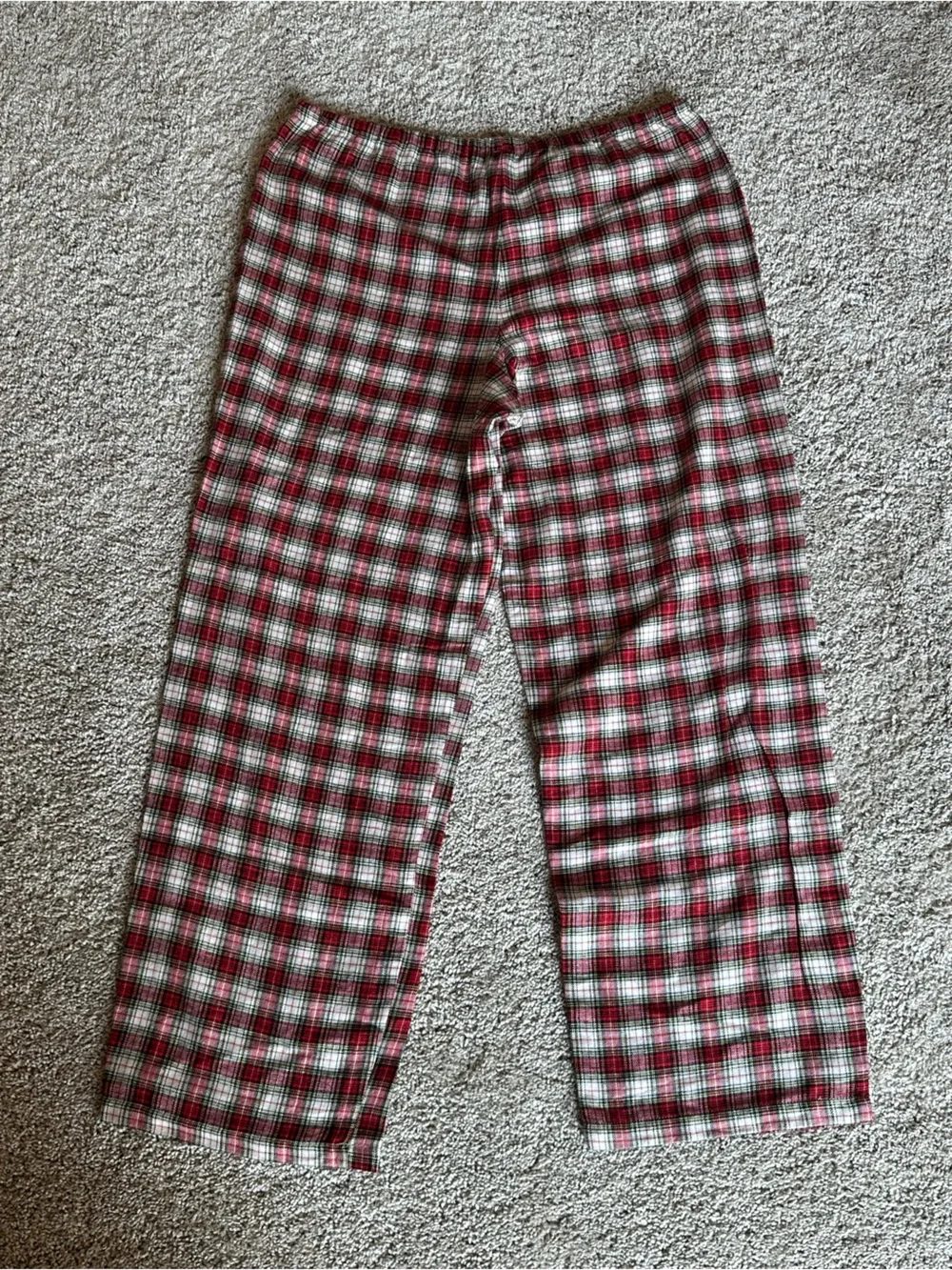 Lauren Ralph Lauren Burgundy and White Plaid Button-Front Pajama Set